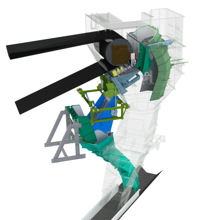 DEM model of the dewatering chute
